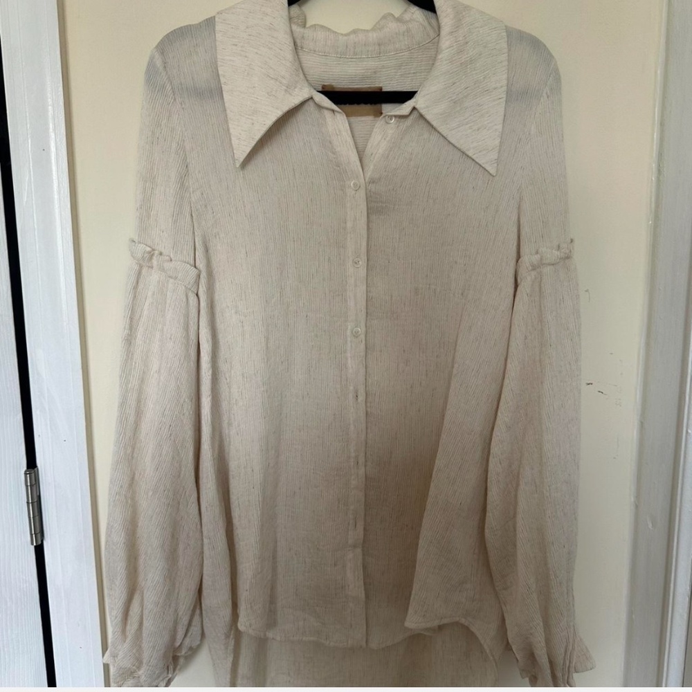 Unisecon White Linen Blouse